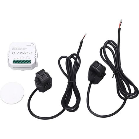 Moniteur d'énergie intelligent WiFi, compteur d'électricité monophasé à pince, 100-240 V CA, pour appareils électroménagers, noir PJ-1103A (1/5)