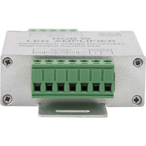 RGBW DC12-24V 24A Signalverstärker, 4-Kanal-LED-Controller mit Aluminiumgehäuse, Repeater für Lichtstreifen, 4-Wege-Ausgang. (1/5)
