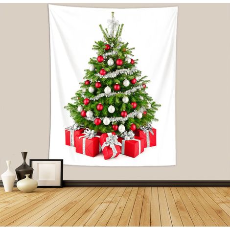 Tapisserie murale en polyester représentant un sapin de Noël, idéale pour les cadeaux de Noël, les anniversaires, la décoration de chambre, etc. (230 x 180 cm, couleur 2)