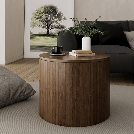 Table basse Tavilo, Noix, 48x48cm, Vicco
