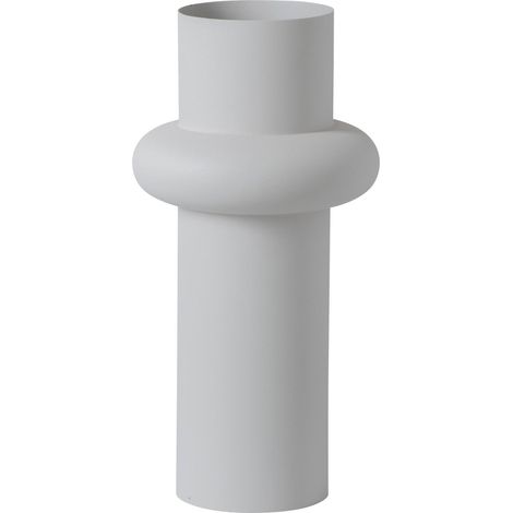 Vase blanc en métal au design sculptural - blanc (1/3)