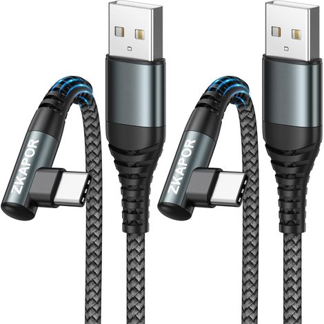 Câble USB C 2M/Lot de 2, 90 Degrés Câble Type C Coudé Charge Rapide (1/5)
