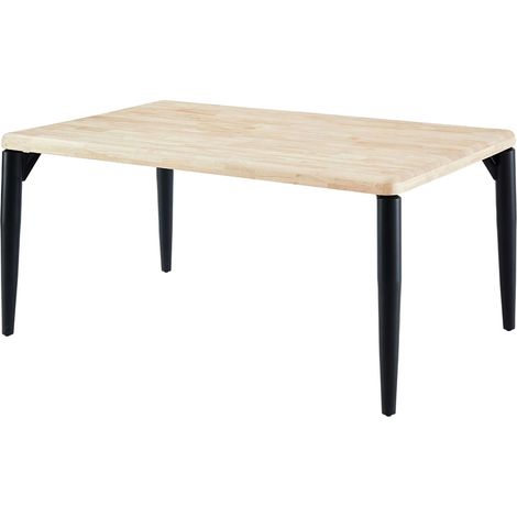 Mesa de Comedor Fija Napi Estilo Industrial en color Roble Nordish y Negro con Patas Metálicas 160x76x100 cm (1/5)