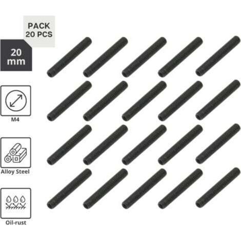Industrial Headless Metric Screws M4 x 20 mm PACK of 20 Screws with Allen Key, Chamfered End, Screws for versatile fixing, door handles and other uses (1/3)