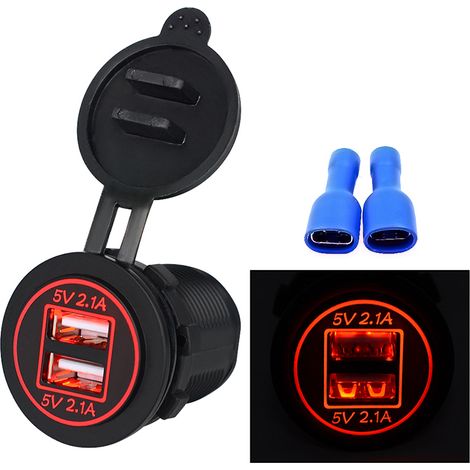 Lampe stroboscopique voiture 12V DC 8 LED rouges et bleues, feu clignotant d'urgence pour tableau de bord, lampe d'avertissement flash auto. (1/5)