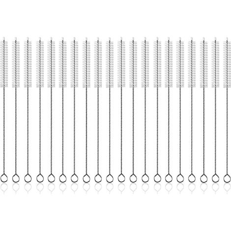 Goupillon Paille 20 Morceaux-Brosse en Paille-Goupillon Gourde-Brosse De Nettoyage De Paille-La Brosse à Paille en Acier Inoxydable Est Réutilisable (1/5)