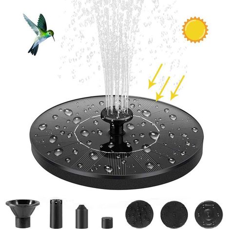 Les fontaines solaires, les pompes solaires pour bassins et les pompes de jardin, équipées de panneaux solaires en silicium monocristallin de 1,4 W, peuvent être utilisées comme décorations flottantes (1/5)
