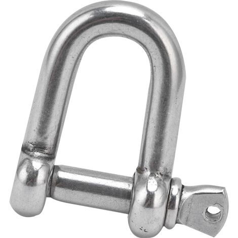 Élingue manille inox en D, anneau boulonné acier inoxydable M8, mousqueton de camping extérieur, corde survie, chaîne fixation robuste. (1/5)