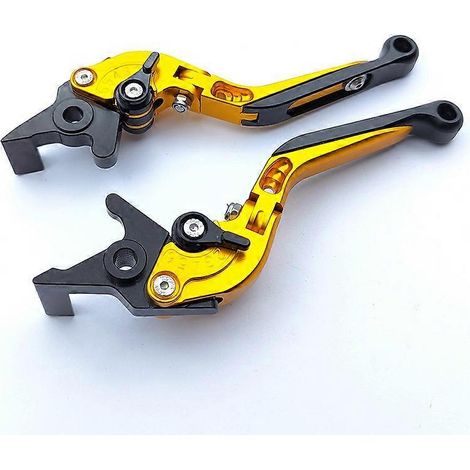 Tige de commande de klaxon de frein de moto PCX160 modifiée, en alliage d'aluminium, anti-chute, frein réglable, poignée longue et courte (Golden 1) (1/5)