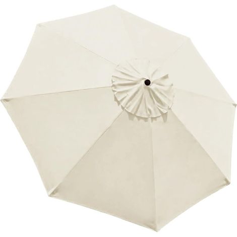 Copertura di ricambio per ombrellone da giardino da 2,7 m, 8 stecche, per tenda da sole da mercato (SOLO TENDA DA SOLE) (Naturale) (1/4)