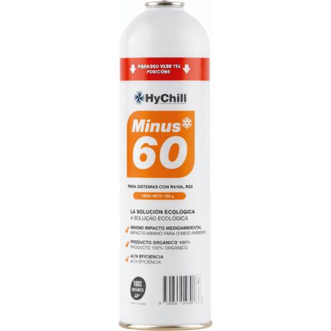 1 Botella Gas Minus 60 350Gr Sustituto R32, R410A Freeze Organico