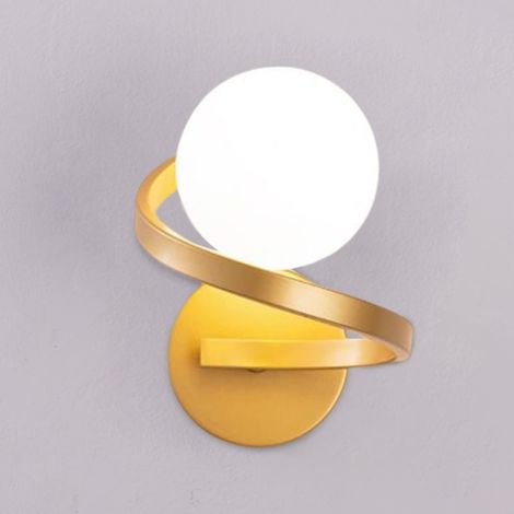 Applique Murale Dorée Boule Verre Design en Spirale pour Chambre (1/5)