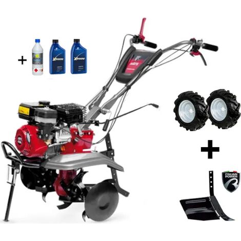 Motoculteur à essence 212cc Rato 4,4 kW – Largeur de travail 97 cm – 2 vitesses avant et marche arrière – Pour sols difficiles – Italian Power