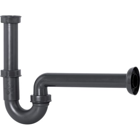 Cornat Tubolare per lavabo, Realizzato in plastica Riciclata, Confezione riciclabile, sifone, Raccordo di Scarico, T317406R, Grigio, 1 1/4 Zoll x 32 mm (1/4)