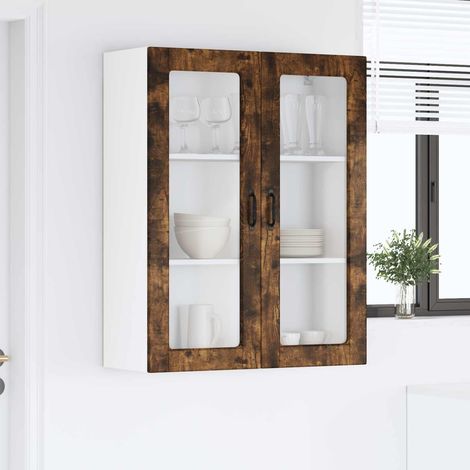 Meuble de cuisine avec portes et étagères en bois d’ingénierie chêne fumé 80 x 31 x 100 cm - PANGIVO (1/5)