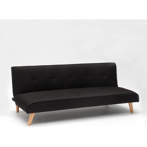 Schlafsofa 2-Sitzer aus Stoff für Wohnzimmer Design Larimar - Schwarz