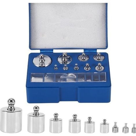 Set di pesi di precisione in acciaio per bilancia - 17 pezzi - 211,1 g 10 mg-100 g (1/4)