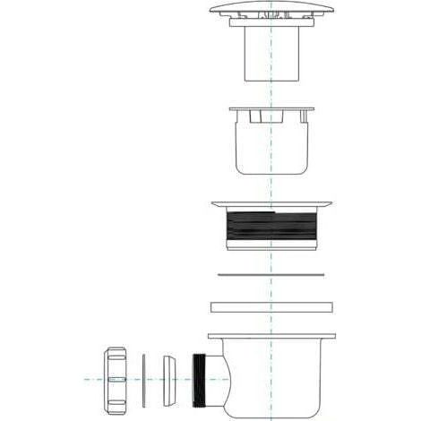 NALOOKAMIC Bonde de Douche 90 mm/115mm, Remplacement de Couvercle de Siphon Douche, Capot Bonde Universelle, Prise de Douche Chromé, Débit Rapide (1/4)
