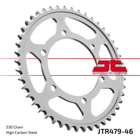 Corona posteriore in acciaio JT R479-46, 46 denti, misura 530 (1/2)