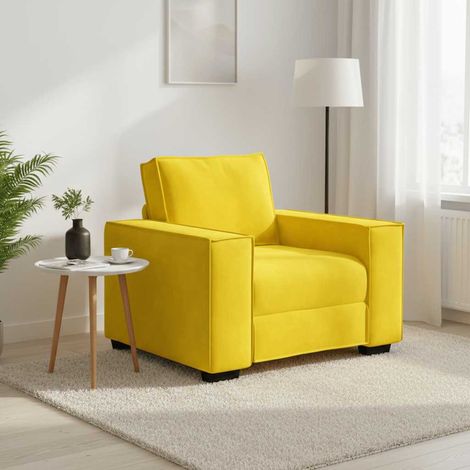 vidaXL Fauteuil canapé jaune 100x78x84 cm velours (1/5)
