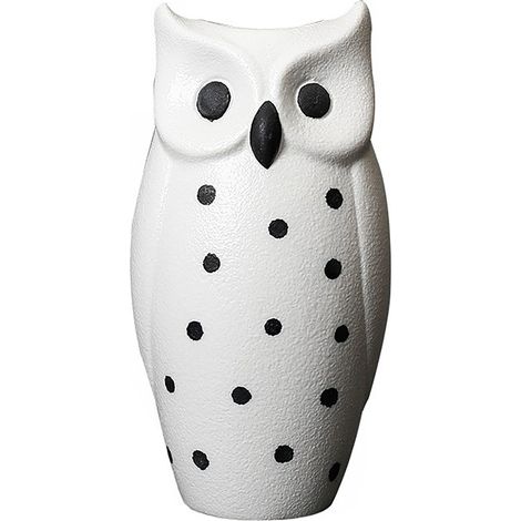 Vase décoratif Lu Bao Hibou en porcelaine blanche, arrangement floral nordique avec gypsophile séchée pour salon et table à manger (1/5)