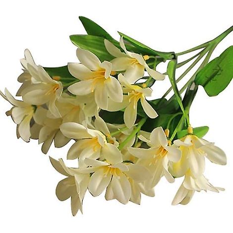 bouquet de mini-fleurs artificielles, plante, décoration pour la maison, le bureau, un mariage ou une fêteblanc (1/5)
