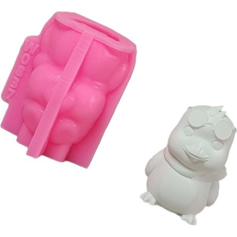 Moules en Silicone de moulage pour bricolage, aromathérapie, bougies, décorations de maison, poussin Cool, moule à bougies pour la fabrication de bougies (1/5)