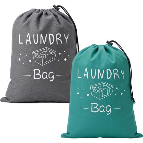 Lot de 2 Sacs à Linge Voyage Extra Grand Pliable Séparateur Sale Wasserdicht Sac à Linge avec Cordon de Serrage 120 L 61 x 92 cm (1/5)