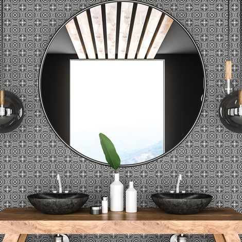 Sticker Mural Carrelage adhésif Cuisine Salle de Bain - 30 STICKERS CARREAUX DE CIMENT AZULEJOS NARINO - 30stickers10x10cm (1/5)