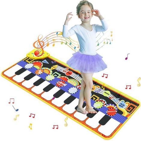 Tapis Musical - - Tapis de Piano 19 Touches - 110X36cm - Pliable - Pour Enfants (1/4)