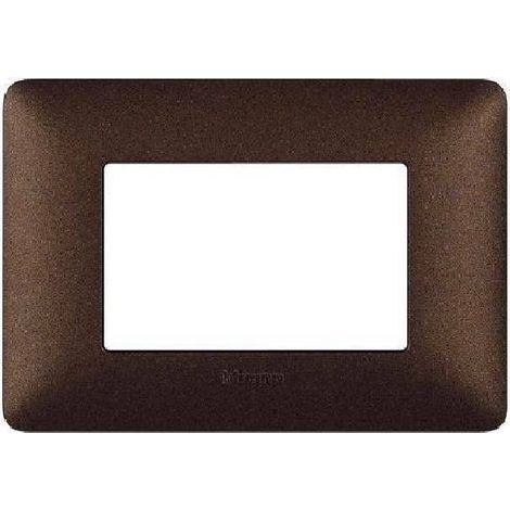 Bticino matix placca 3 moduli tecnopolimero marrone caffe am4803tgg