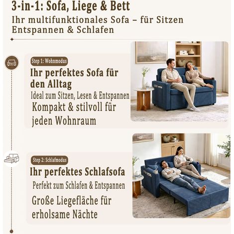 canapé fauteuil salon convertible bois tissu bleu OKMYHOME (1/5)
