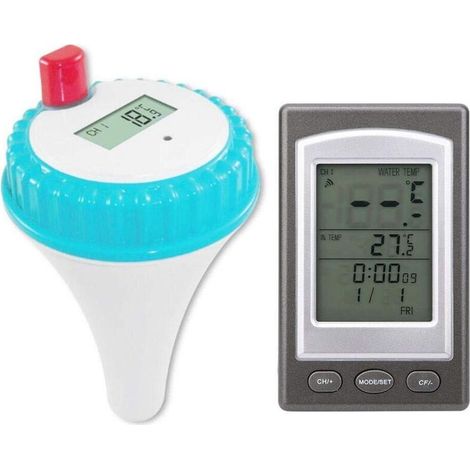 Thermometre Piscine - Emetteur Etanche Flottant - Recepteur LCD Sans Fil 433 MHz - Pour Piscine Spa Jacuzzi Aquarium - 1 Unite (1/5)