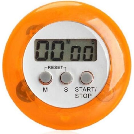 Digital magnetic kitchen timer with LCD screen and audible alarm (orange) (1/5)