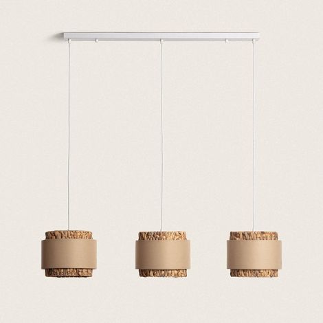 Lampada Sospensione Fibre Naturali Tri Orleans Beige