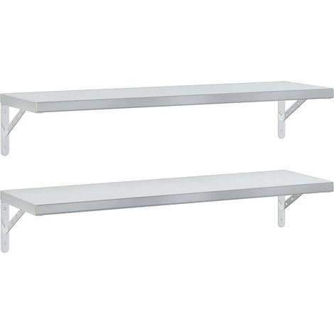Maison Exclusive - Wandregale 2 Stk. 100x30 cm Silbern Edelstahl