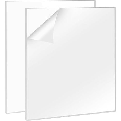 Plaque en Acrylique Transparent 2 pièces 30x30cm 6mm - Panneau Plastique pour Cadre Photo, Gravure Laser, Peinture, Projets DIY (1/5)