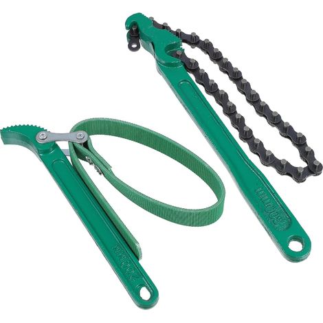 2 Pièces Clé à sangle pour filtre à huile, Clés à filtre à huile Outil à main Clé à cliquet pour décapsuleur, tubes réglables (1/5)