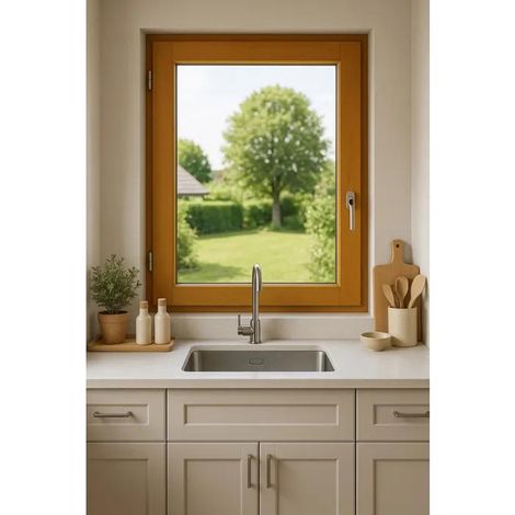Fenster gd-menuiseries Meranti naturholz 75x60 cm