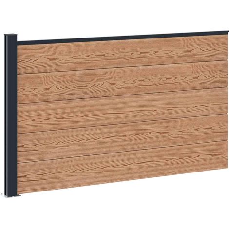 Panel de valla WPC y Aluminio Marrón vidaXL