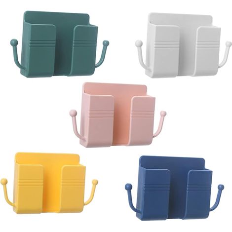 Wandmontierter Handyhalter, 5-teilige wandmontierte Aufbewahrungsbox für Klimaanlagen, Mini-Wand-Aufbewahrungsbox für Fernbedienungen für Familie und Büro