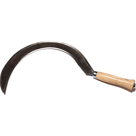 Faucille de jardin Krumpholz, forgée, taille 0, pour droitier, avec manche en frêne verni (1/4)
