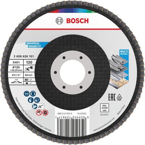Fächerscheibe Bosch x451 125 mm Korn 120