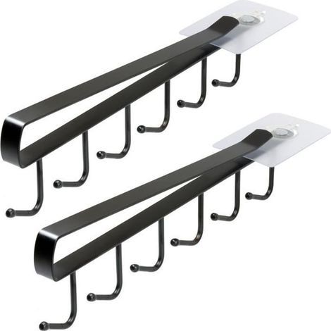 Porte Tasse Suspendu Métal - U7165 - Rangement Cuisine - Noir (1/4)