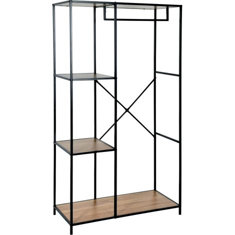 Metallregal mit 4 Ebenen aus MDF, 90 x 40 x 167 cm