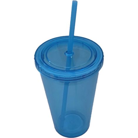 Gobelet Double Paroi - Acrylique Sans BPA - Pour Boissons Froides - Avec Paille Réutilisable Et Couvercle - 1 Pièce (1/5)