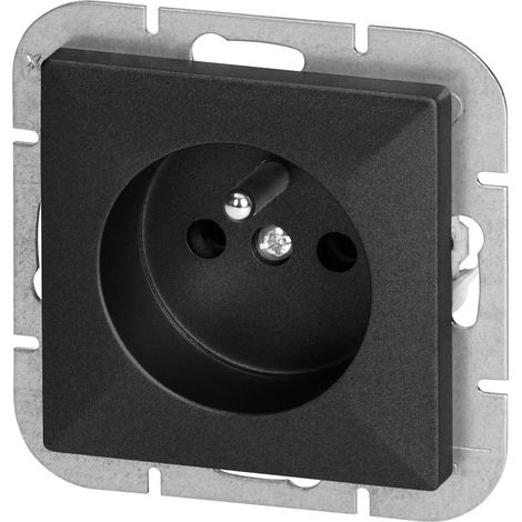 Prise Encastrée 2P+T 16A 250V - Noir - SILUMEN (1/3)