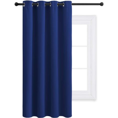Rideau occultant bleu, 1 panneau, œillets, isolant thermique, déco chambre bébé, 52x84 pouces, bleu (1/5)