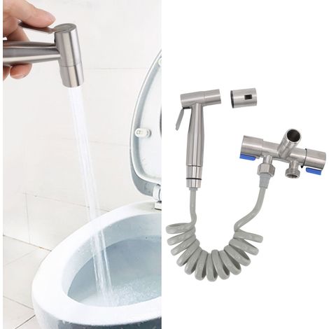 Douchette WC Bidet Haute Pression Design Hygiénique avec Raccord Mâle G1/2 pour Lavage Écologique à Domicile