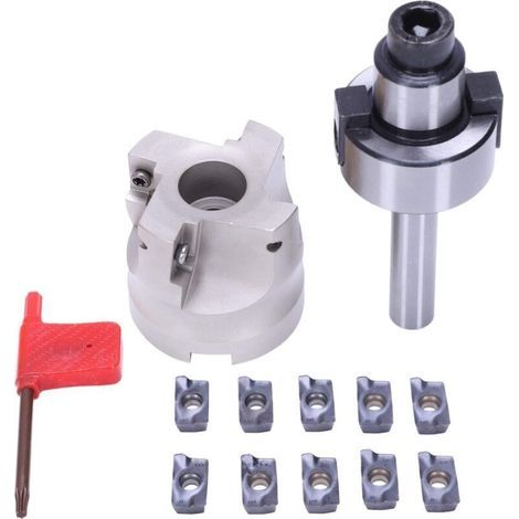 AC12 FMB22 + 400R Fraise à angle droit 50 mm + 10 pièces pièces en métal dur APMT1604 avec clé pour outils de fraisage (1/4)